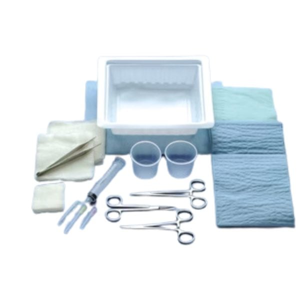 ER Laceration Tray with Webster Needle Holder and Safety Components