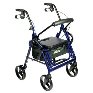 Duet 2-in-1 Rollator Transport Chair - Folding Frame - 8" Wheels