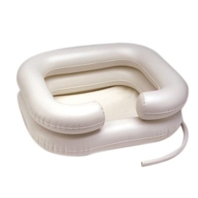 Inflatable Shampoo Basin with Drain Hose - 8" Double Tube