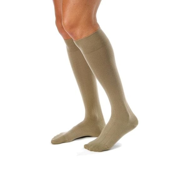 ForMen Casual Full Calf Closed Toe Socks, 30-40 mmHg, Khaki