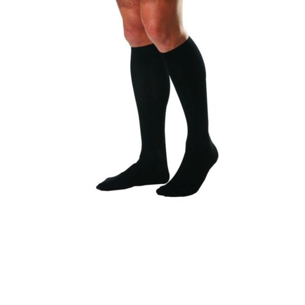 ForMen Casual Knee High Closed Toe Socks, 20-30 mmHg, Black