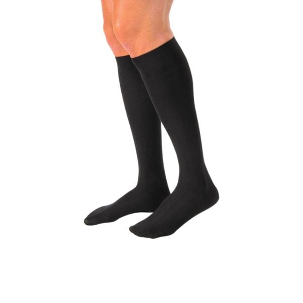 ForMen Casual Knee High Tall Closed Toe Socks, 20-30 mmHg, Black