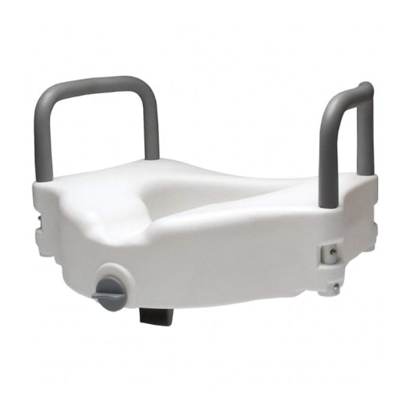 Locking Raised Toilet Seat with Removable Arms