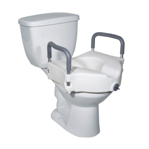 Locking Raised Toilet Seat with Removable Arms - Image 2