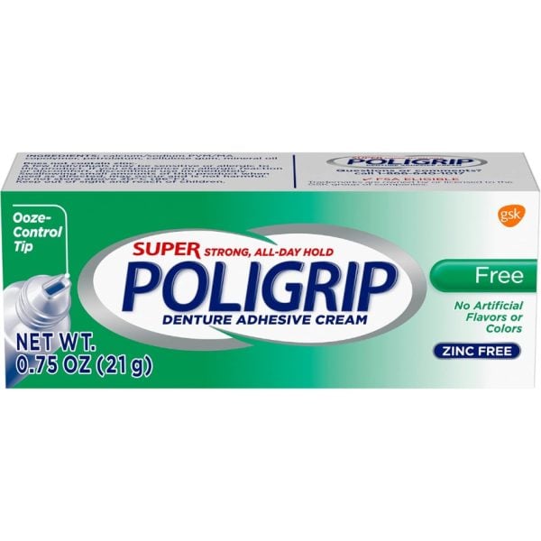 Super Poligrip® Free Denture Adhesive Cream