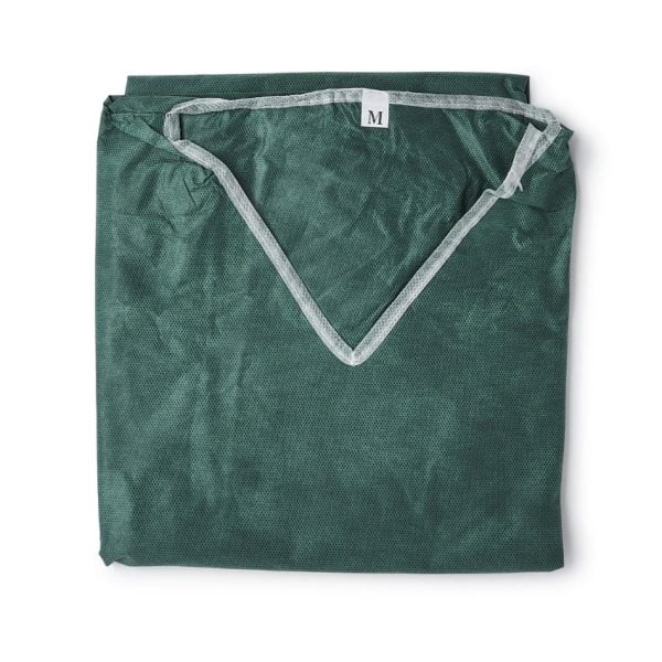 Dark Green Non-Woven Scrubs, V-Neck With No Pockets - Image 2