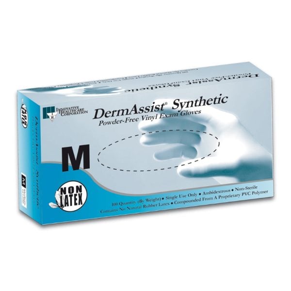 DermAssist Vinyl Synthetic Exam Gloves, Powder Free