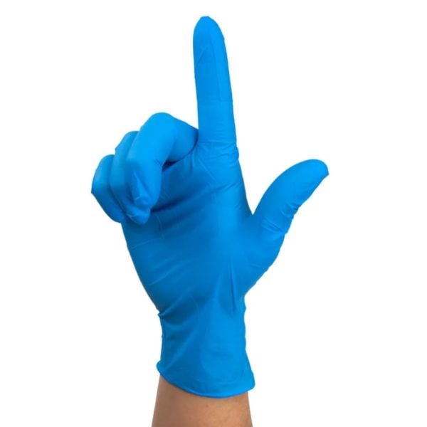 Powder-Free Nitrile Gloves, Blue - Image 2