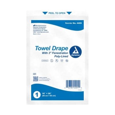 Poly-Lined Sterile Towel Drapes - 18" x 26" - 3-Ply