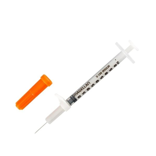 Monoject Magellan Insulin Safety Syringe with Permanent Needle