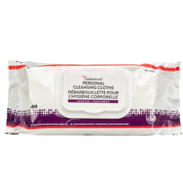 Scented Non-Flushable Personal Cleansing Cloths, 8" x 12"