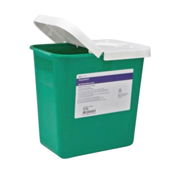 Monoject 8 Gallon Non-Infectious Waste Container with Hinged Lid