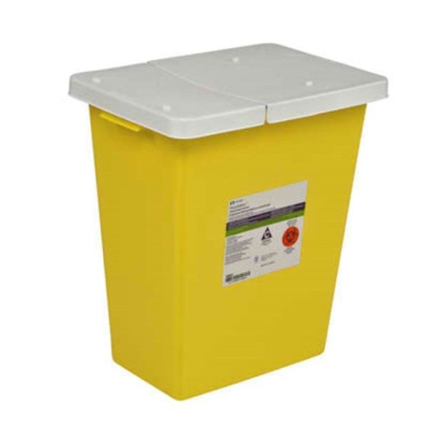 18 Gallon Yellow Chemotherapy Container, PGII with Hinged Gasketed Lid