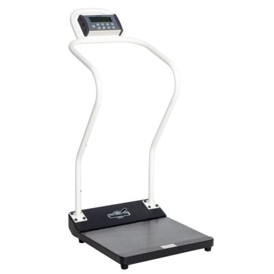 Antimicrobial Platform Scale with Extended Handrails - EMR Capable