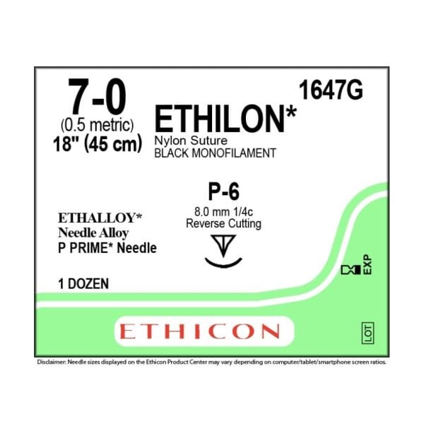 Ethilon Nylon Sutures, Black Monofilament