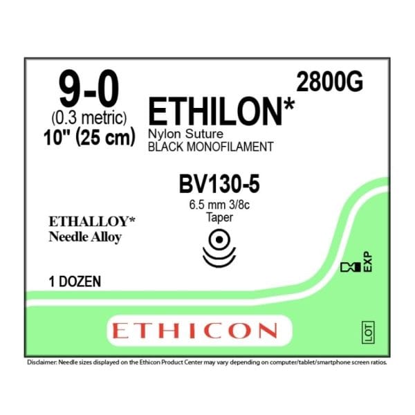 Ethilon Nylon Sutures, Black Monofilament - Image 2