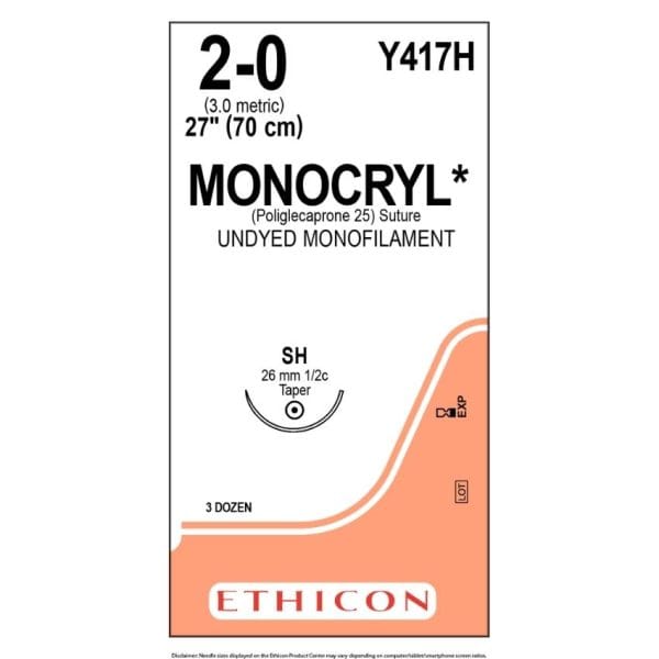 Ethicon Monocryl Sutures, poliglecaprone 25 - Image 3