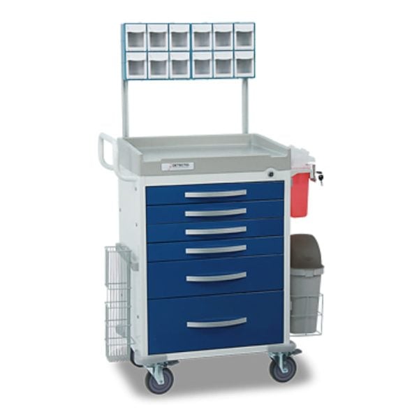 Rescue Series Anesthesiology Medical Cart, Blue Loaded - Image 2