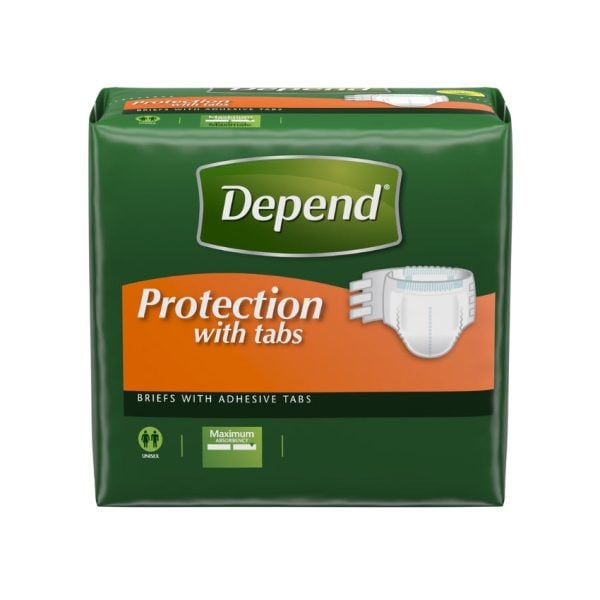 Unisex Adult Incontinence Brief Depend, Large, Heavy Absorbency