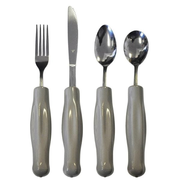 Weighted Gray Vinyl Handle Stainless Steel Utensil