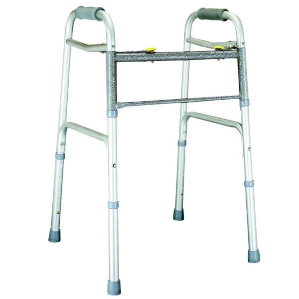 Lumex Dual-Release Folding Walker with 5" Fixed Wheels Junior