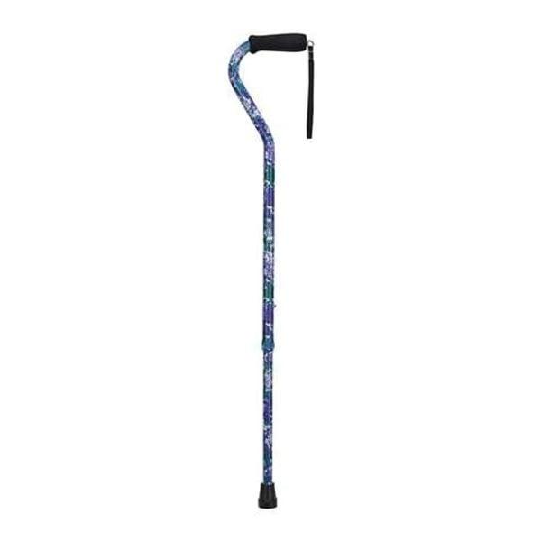 DMI Deluxe Adjustable Aluminum Cane, Purple Flower