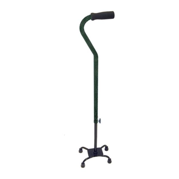 DMI Small Base Quad Cane, Green Ice