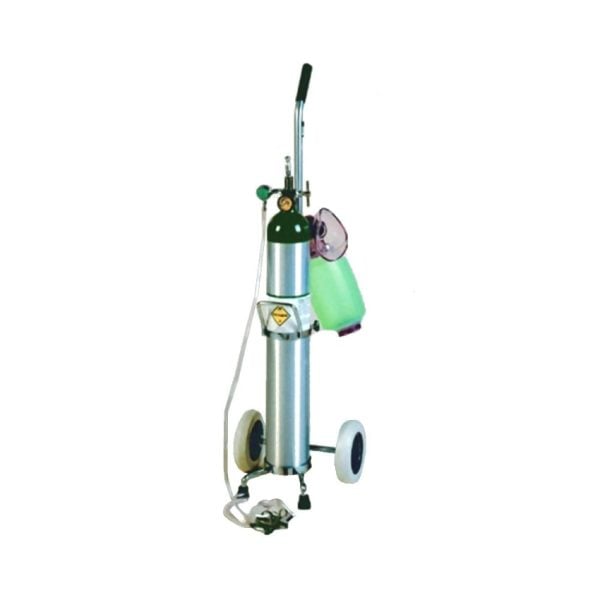 E Oxygen Cylinder Resuscitator Kit on Cart, 1629E