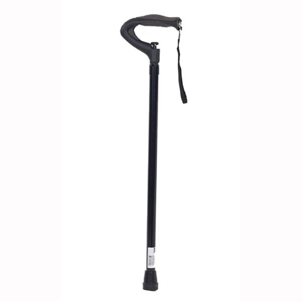 Walking Cane with One Push Button Height Adjustment