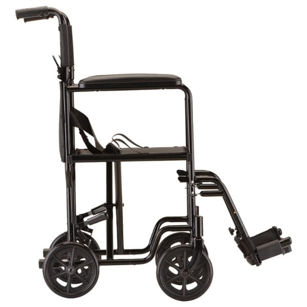 19' Steel Transport Chair, Black - Image 4