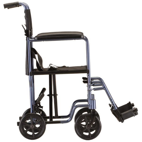 19" Steel Transport Chair, Blue - Image 4