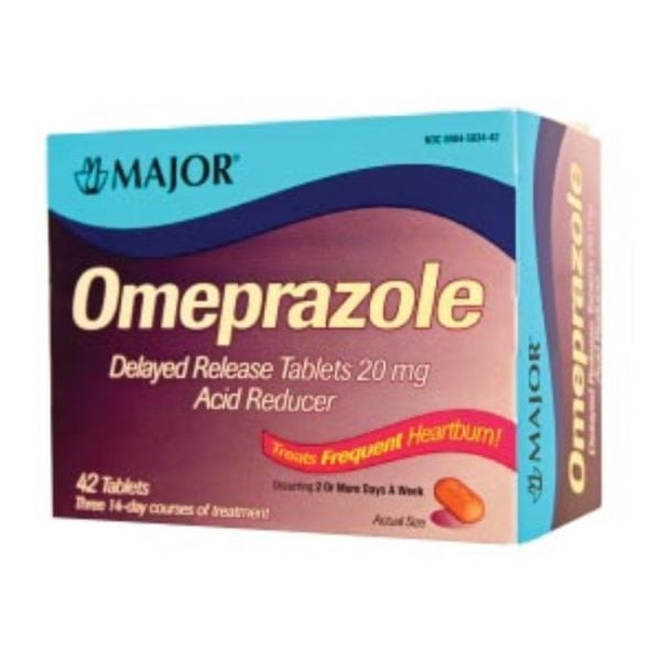 Major Antacid Omeprazole, 20 mg