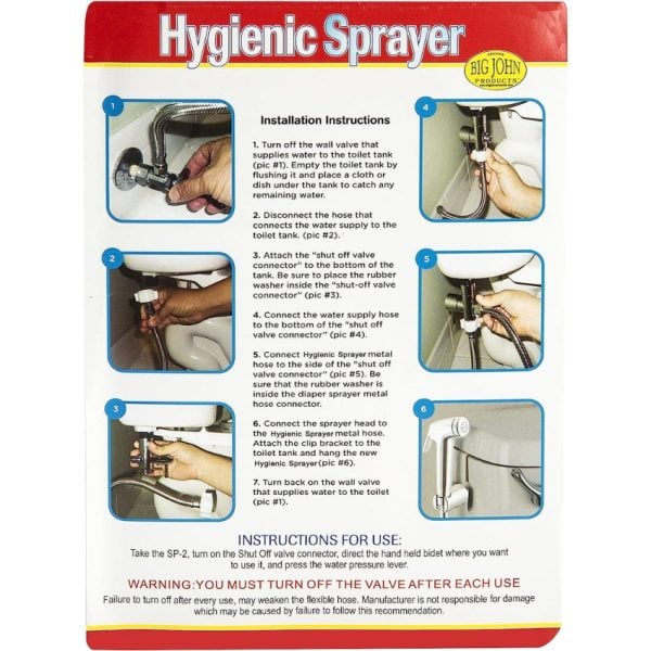 Hygienic Sprayer Hand Held Bidet, Chrome - Image 3