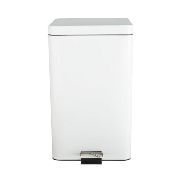 entrust White Step On Trash Can with Plastic Liner, 32 Quart