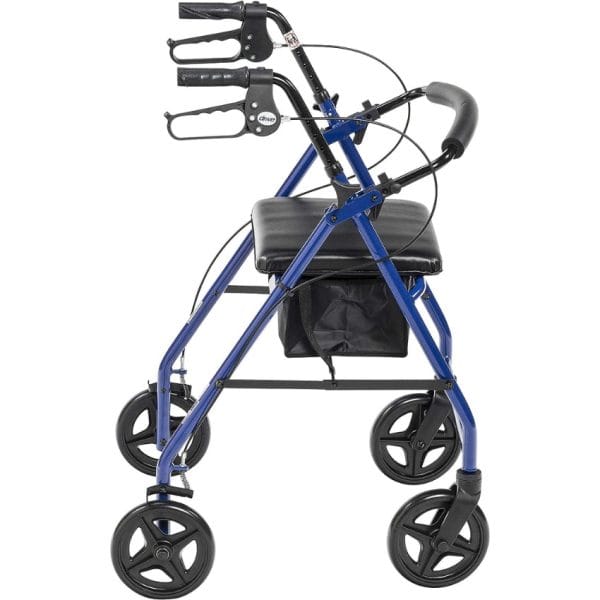 Aluminum Rollator with Fold Up and Removable Back Support and Padded Seat - Image 2