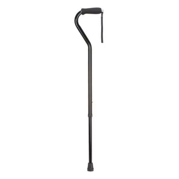 DMI Deluxe Adjustable Aluminum Cane Offset Handle, Black, 33"