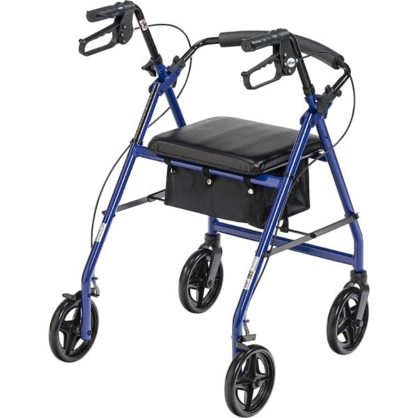 Aluminum Rollator with Fold Up and Removable Back Support and Padded Seat - Image 3