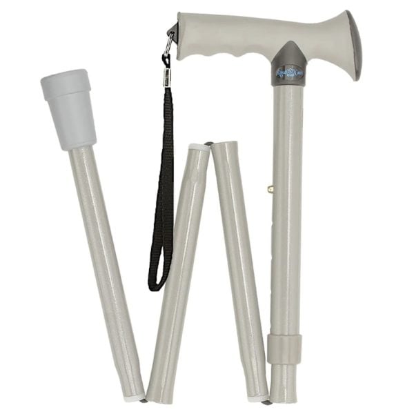 Gray Folding Comfort Grip Cane