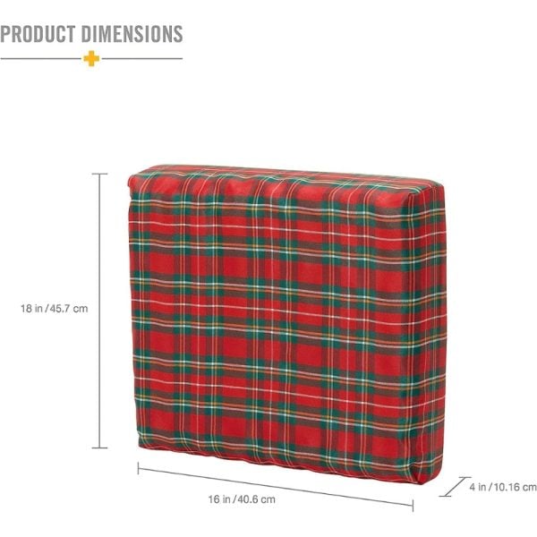 DMI Convoluted Foam Chair Pad with Plaid Cover, 16" x 18" x 4" - Image 2