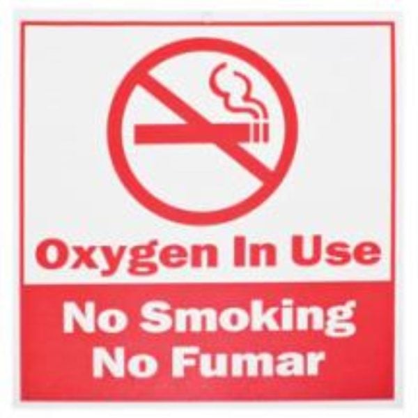 No Smoking Oxygen in Use Sign, 7.5"