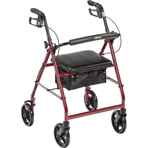 Aluminum Rollator with Fold Up and Removable Back Support and Padded Seat - Image 7