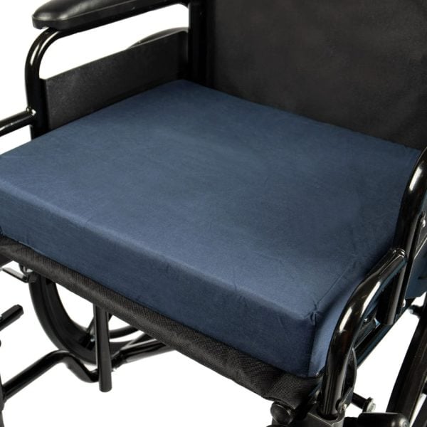 DMI Standard Polyfoam Wheelchair Cushion, Navy, 16" x 18" x 3"