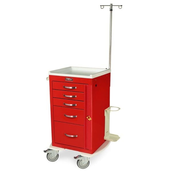 M-Series Five Drawers Mini Width Emergency Cart