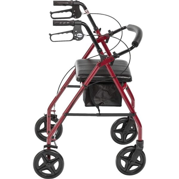 Aluminum Rollator with Fold Up and Removable Back Support and Padded Seat - Image 8