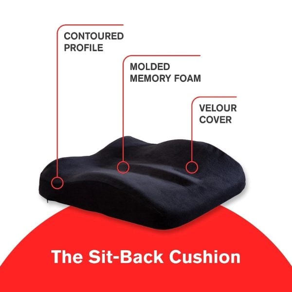 Sit-Back Cushion and Posture Support, Black - Image 2