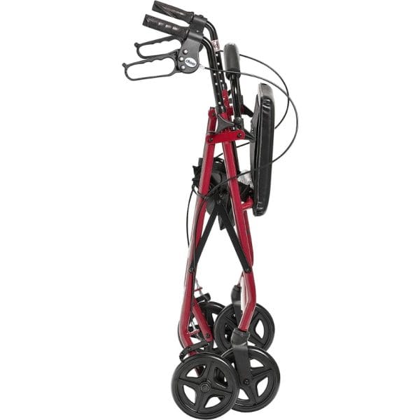 Aluminum Rollator with Fold Up and Removable Back Support and Padded Seat - Image 9