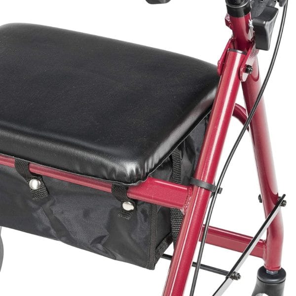 Aluminum Rollator with Fold Up and Removable Back Support and Padded Seat - Image 12