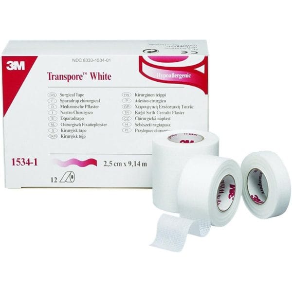 Transpore White Dressing Tape, 1" x 10 Yards