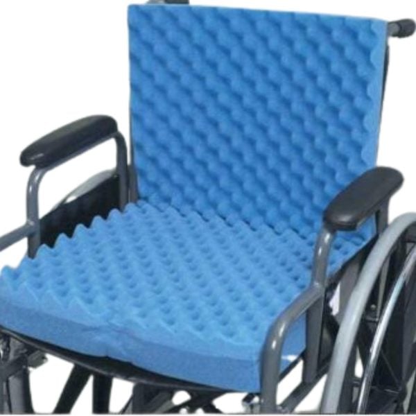 Eggcrate Wheelchair Cushion with Back, 18" x 32" x 3"