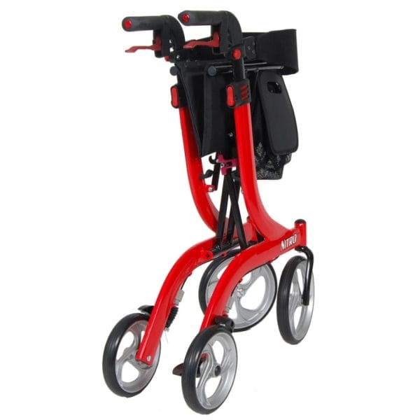 Nitro Euro Style Walker Rollator with Seat, 10" Casters - Image 2